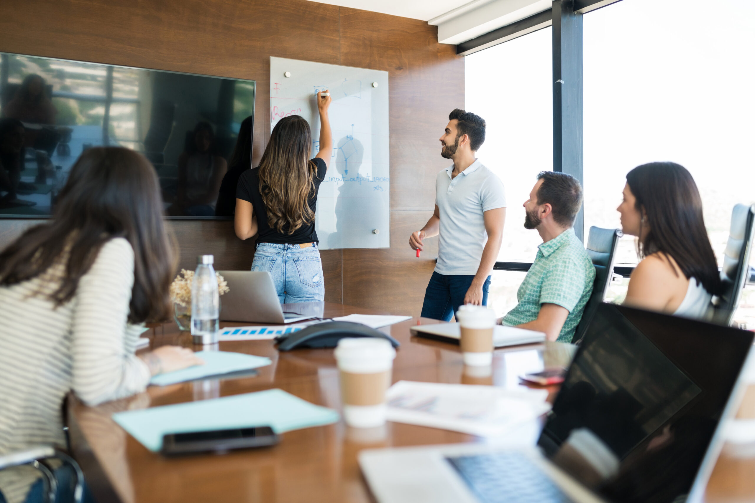 business team planning strategy in meeting room